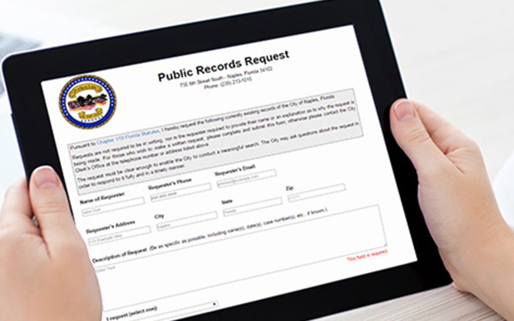 public records request on iPad