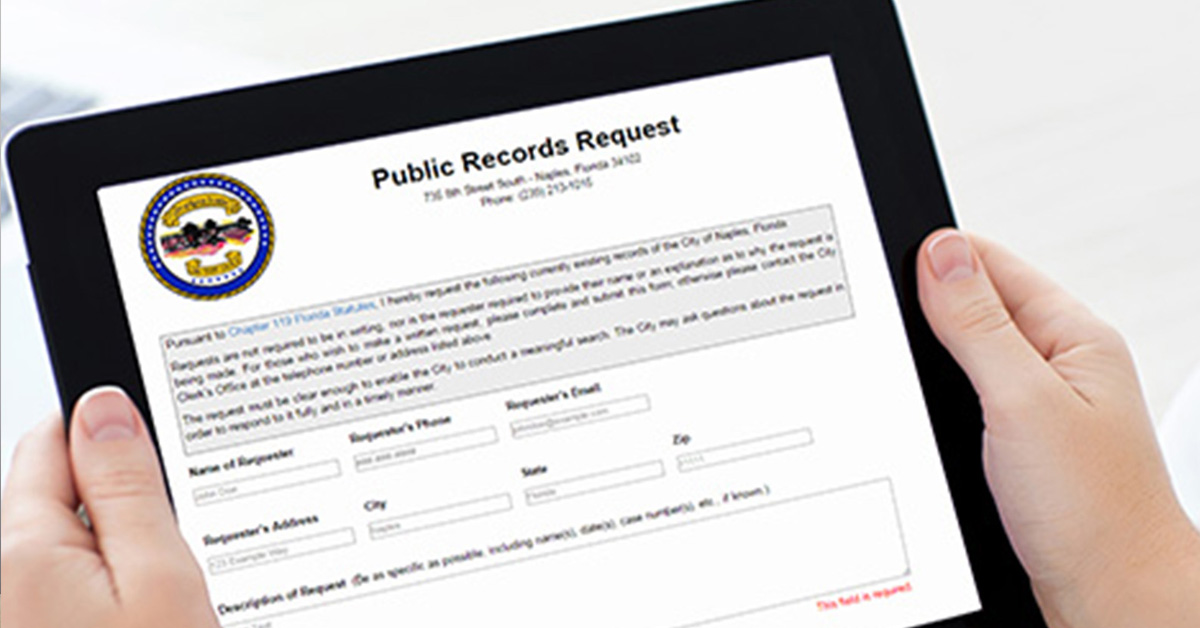 public records request on iPad