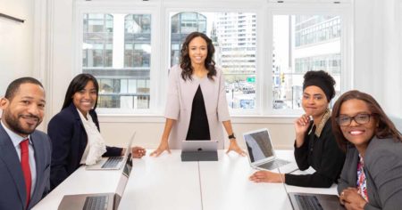 people collaborating around a table