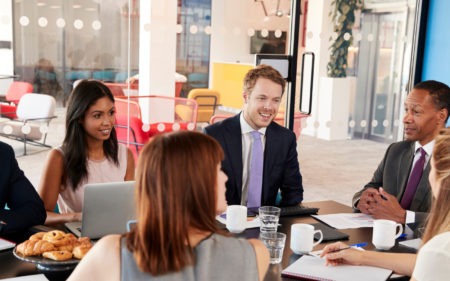 Bussiness Professionals meeting at conference table