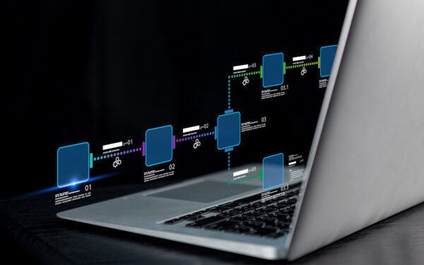 process outline with a laptop