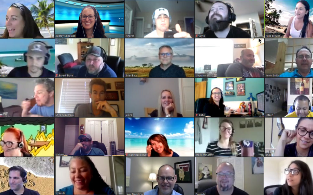 virtual happy hour with team members