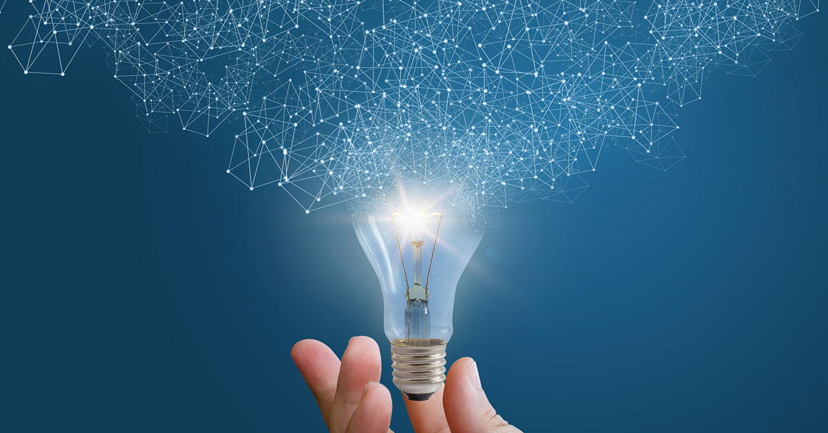 lightbulb innovation blue accent