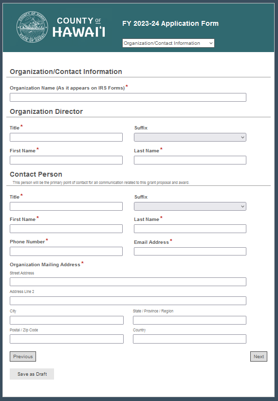county of hawaii form screenshot