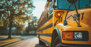 close up of a school bus