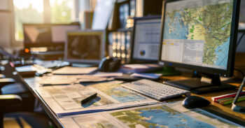 gis map on a computer monitor