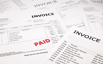 scattered image of invoices