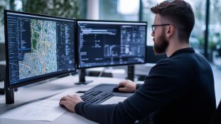 digital view of maps and software