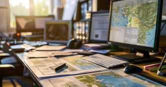 gis map on a computer monitor