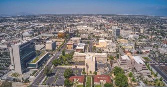 Aerial View of the Skyline of San Bernardino, California